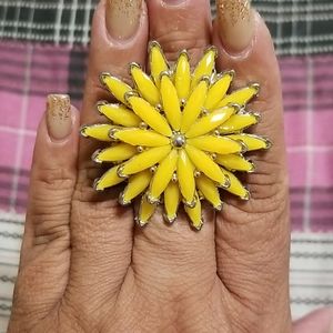 Statement Ring- Yellow Flower